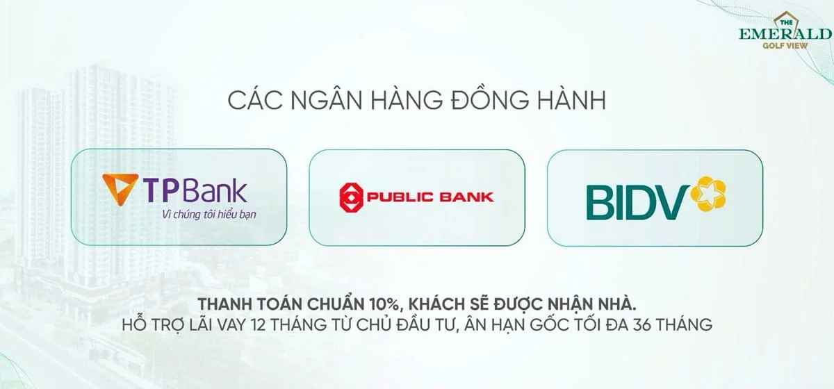 Chính sách vay ngân hàng emerald golf view
