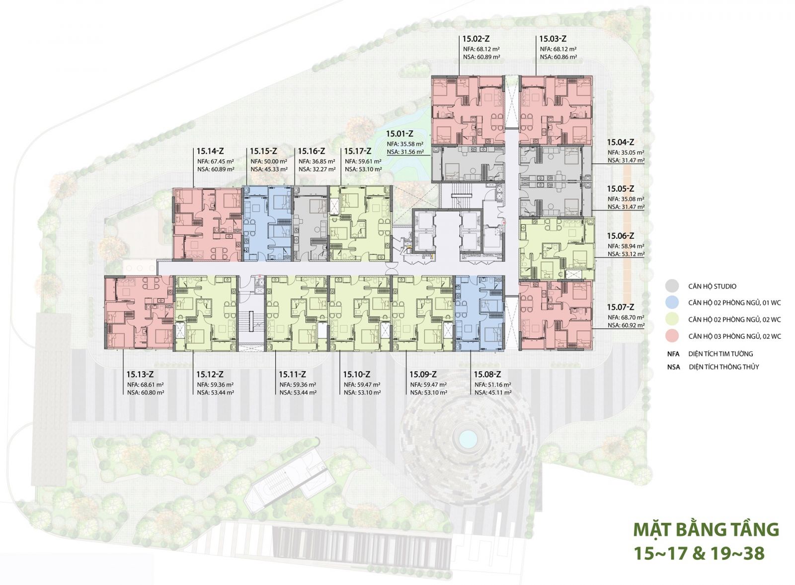 Mặt bằng tầng căn hộ ở Skyzen