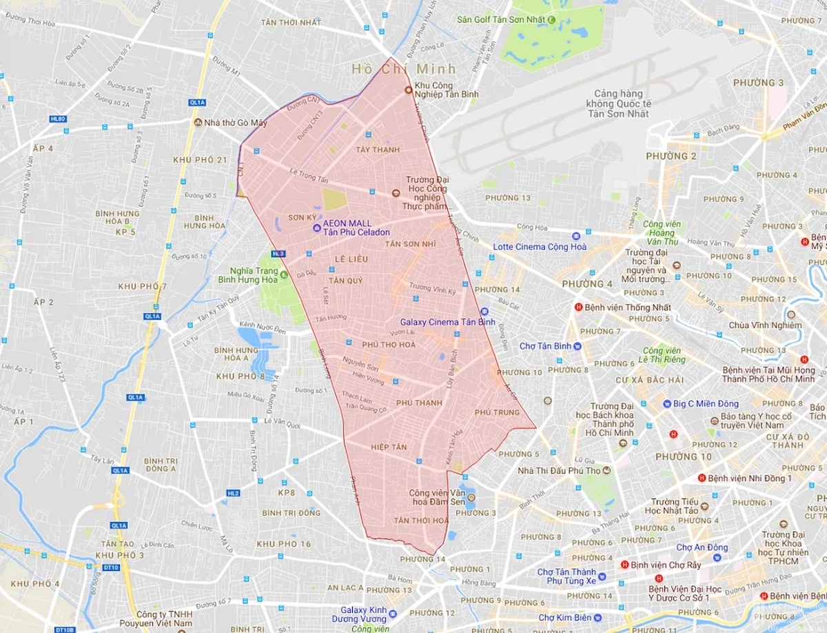 Bản đồ quận Tân Phú