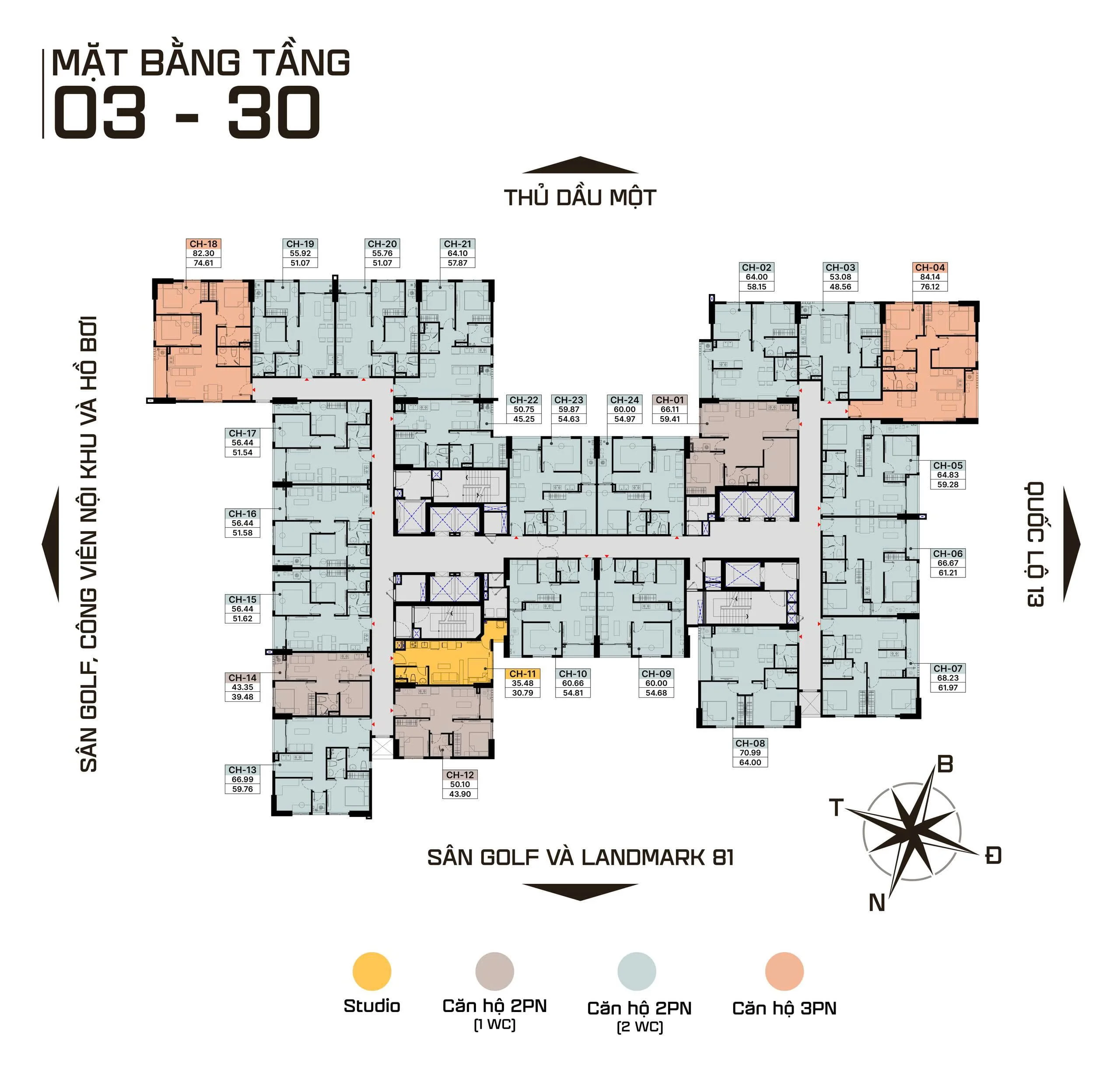 Mặt bằng căn hộ Diamond Boulevard