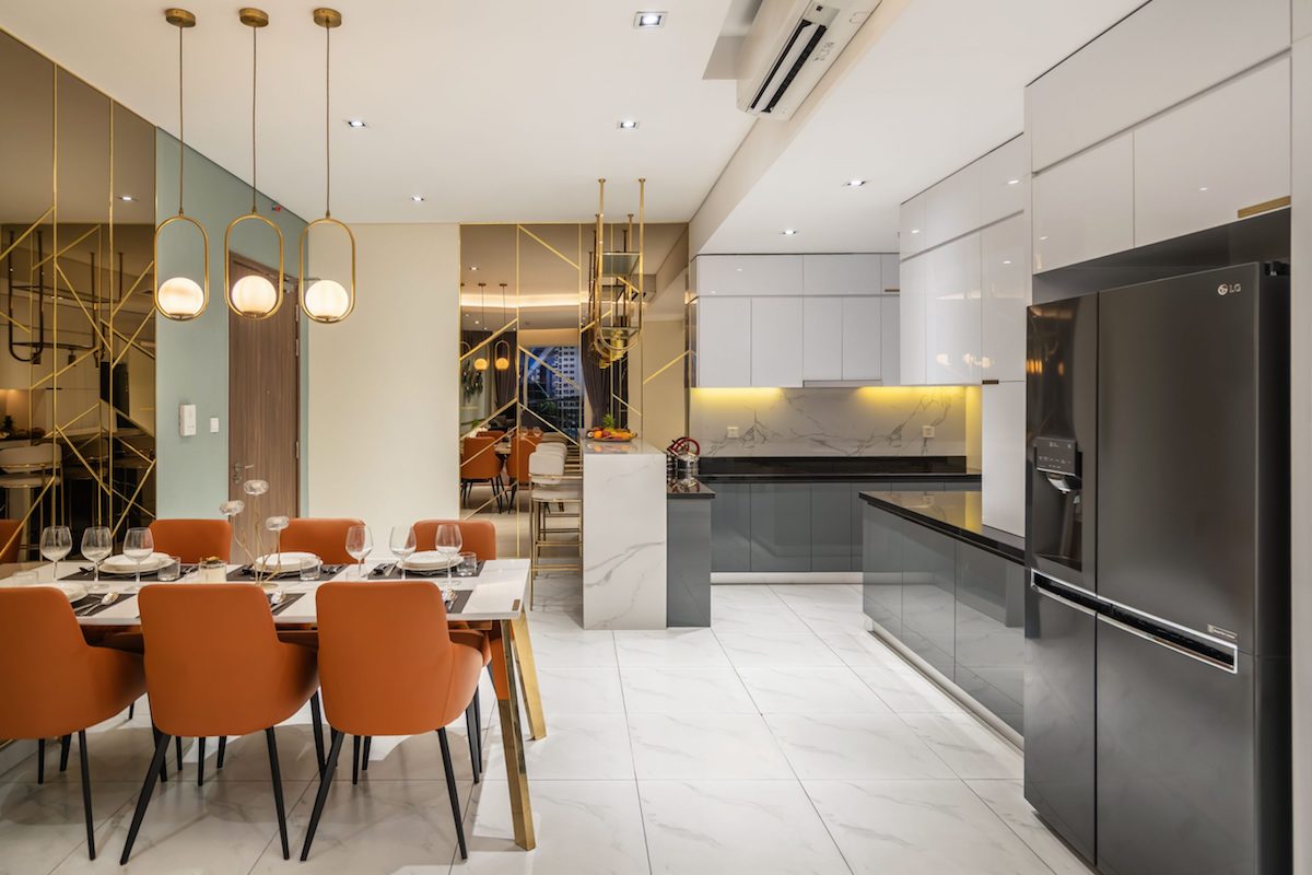 Không gian bếp căn hộ The Habitat