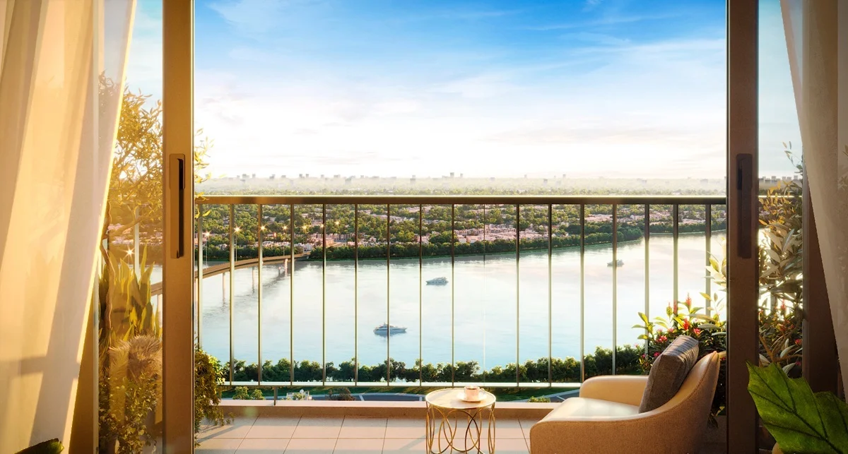 Phối cảnh view ban công A&T Sky Garden
