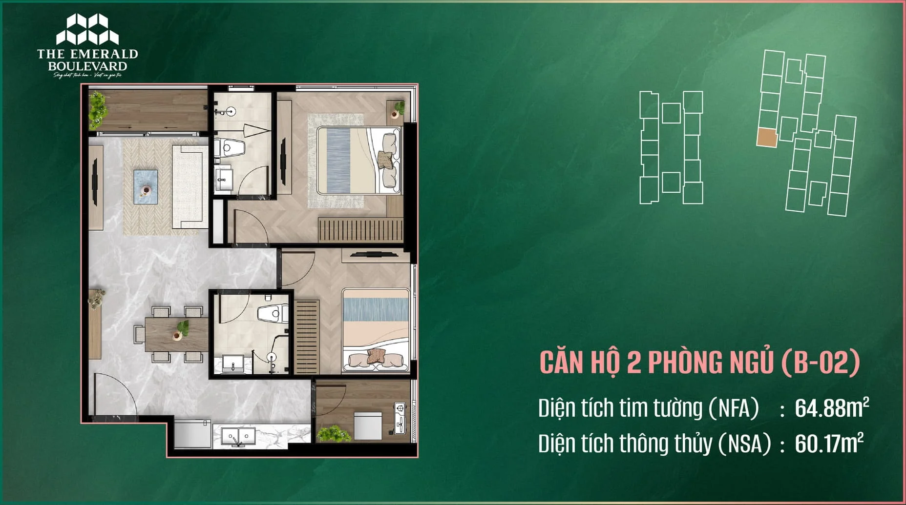 CĂN HỘ 2 PHÒNG NGỦ