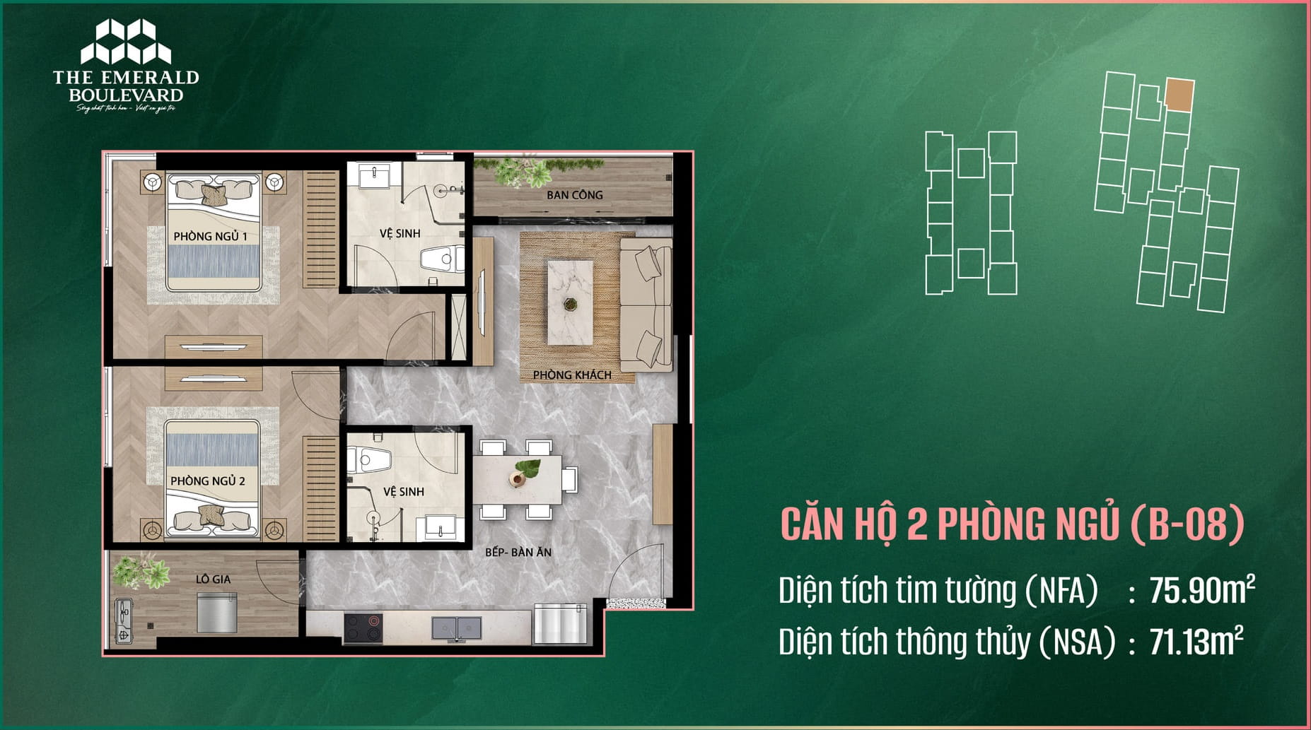 CĂN HỘ 2 PHÒNG NGỦ