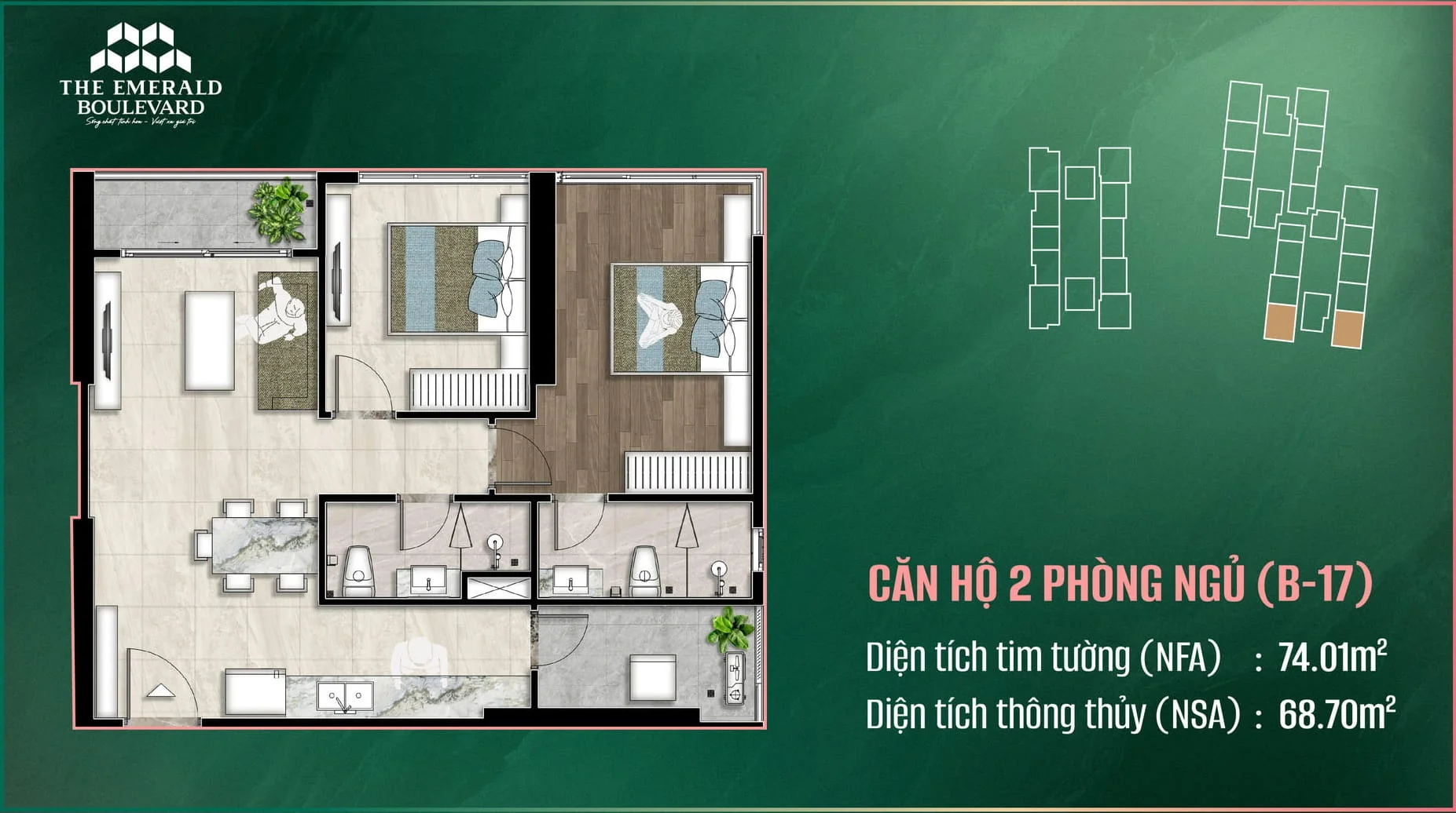 CĂN HỘ 2 PHÒNG NGỦ
