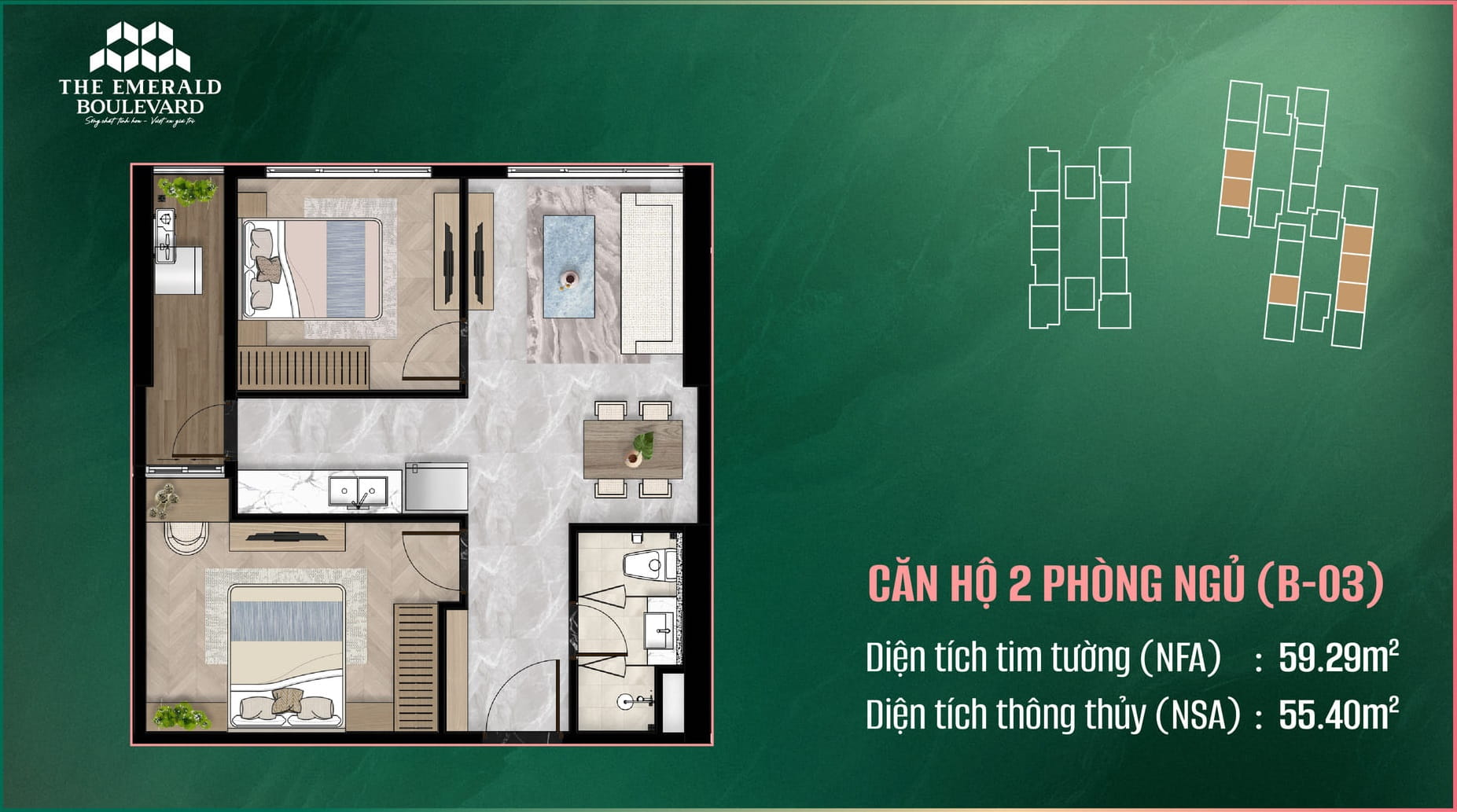 CĂN HỘ 2 PHÒNG NGỦ