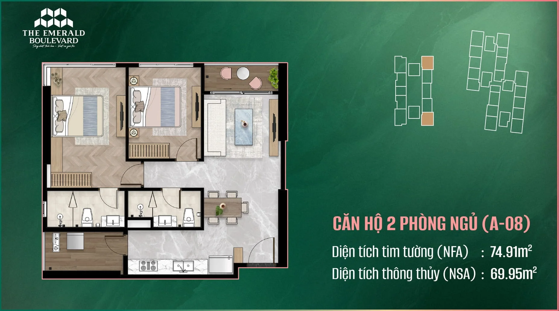 CĂN HỘ 2 PHÒNG NGỦ