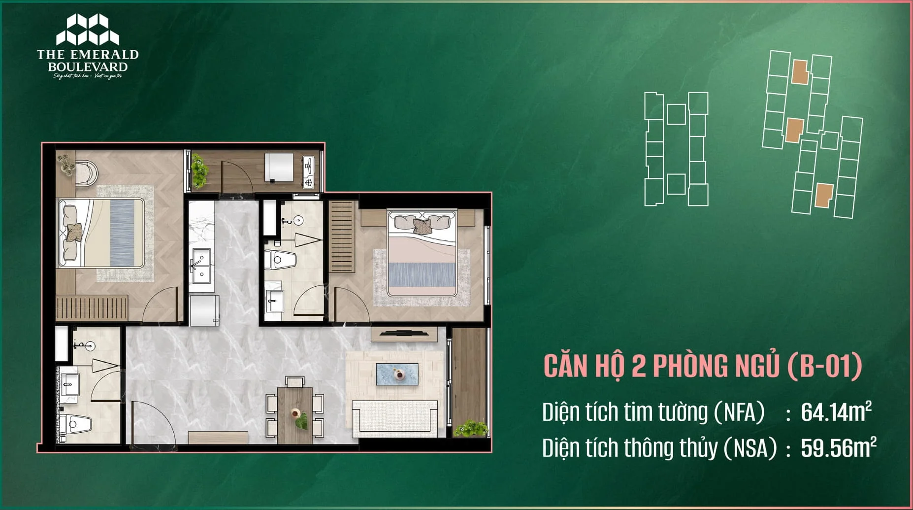 CĂN HỘ 2 PHÒNG NGỦ